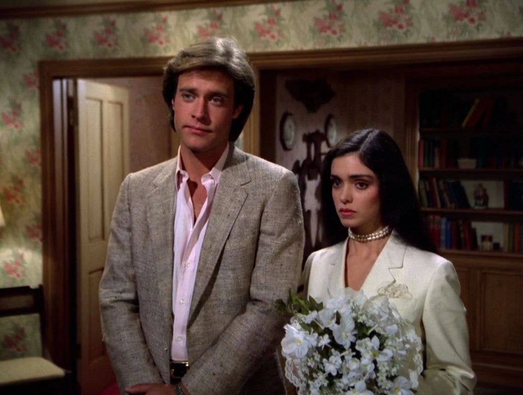 Still from Dynasty with Jeff Colby and Kirby Anders
