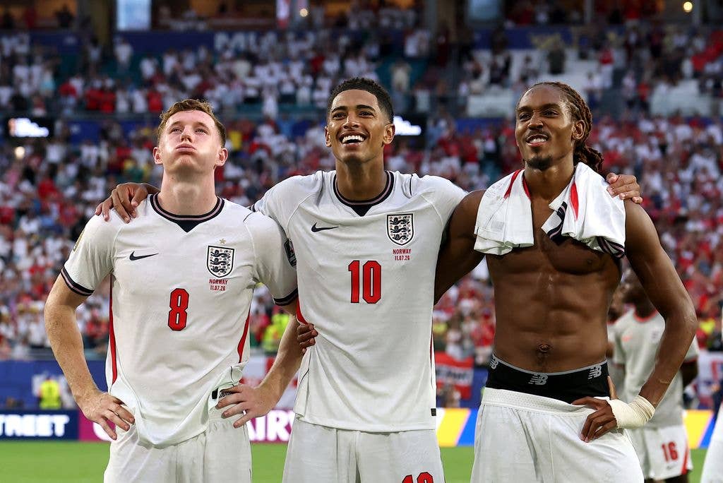 The team celebrating their epic win
