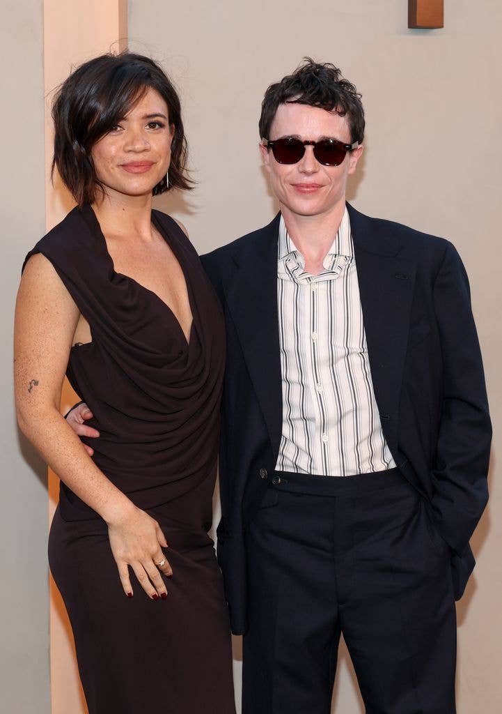 photo of elliot page and julia shiplett red carpet