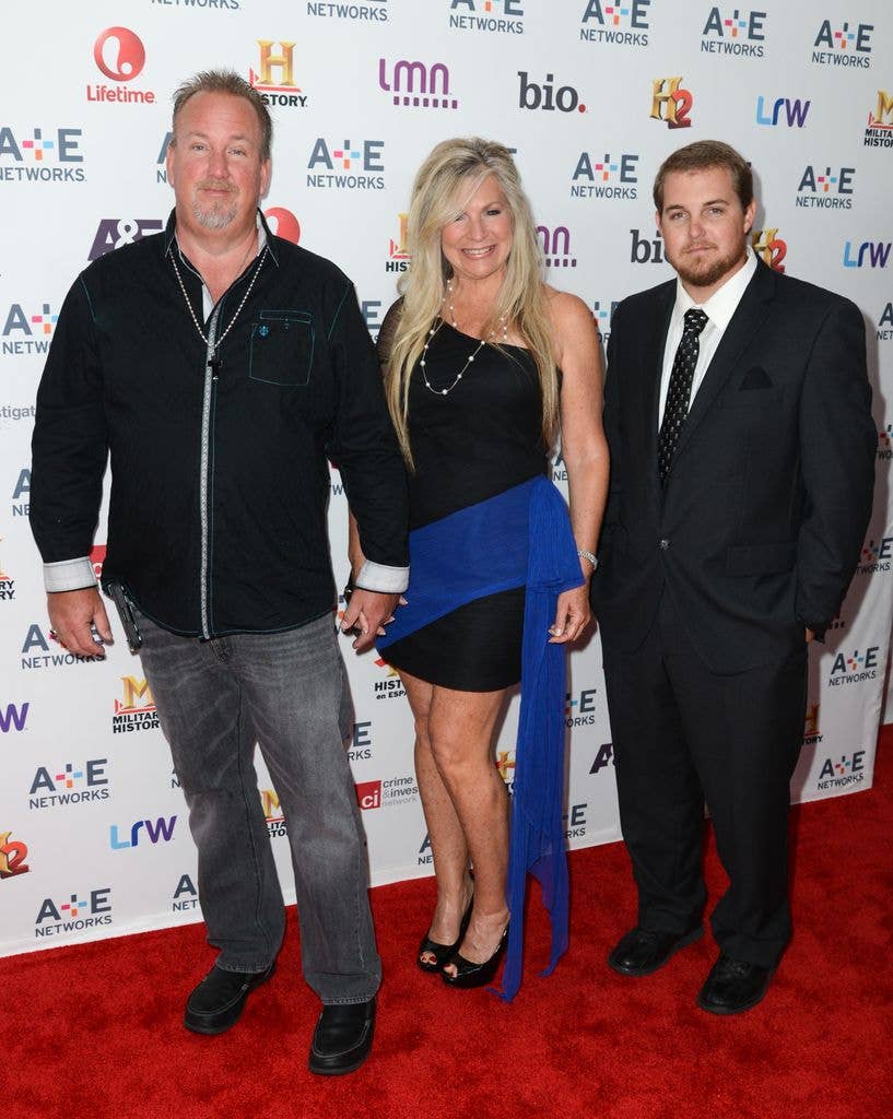 Darrell Sheets, Kimber Sheets, and Brandon Sheets of 'Storage Wars' attend A+E Networks 2013 Upfront at Lincoln Center on May 8, 2013 in New York City