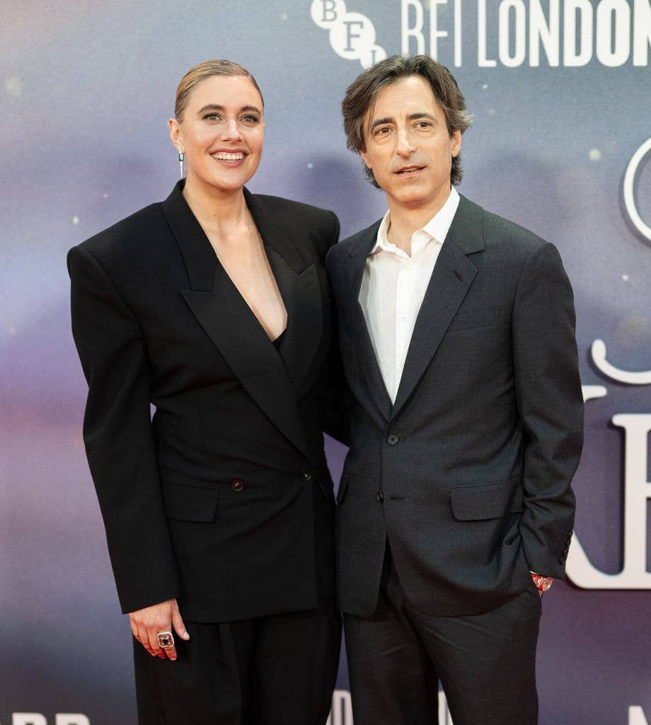Greta Gerwig and Noah Baumbach attend the "Jay Kelly" Headline Gala at the 69th BFI London Film Festival at The Royal Festival Hall on October 10, 2025 in London, England.