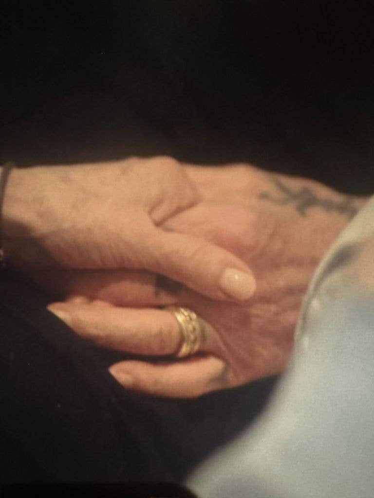 Sharon marked the difficult day with a tribute to her late husband