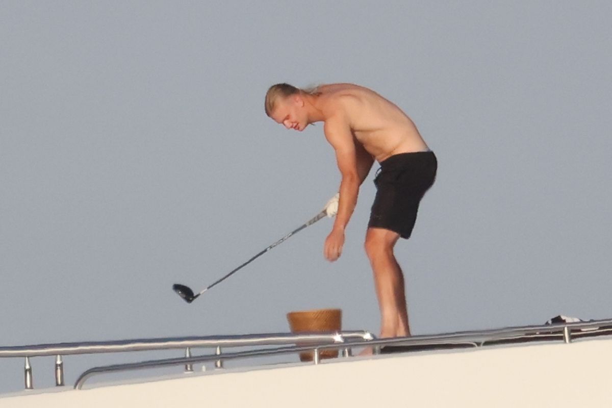 Erling Haaland was spotted making the most of his summer break aboard a luxury yacht off the coast of Taormina.