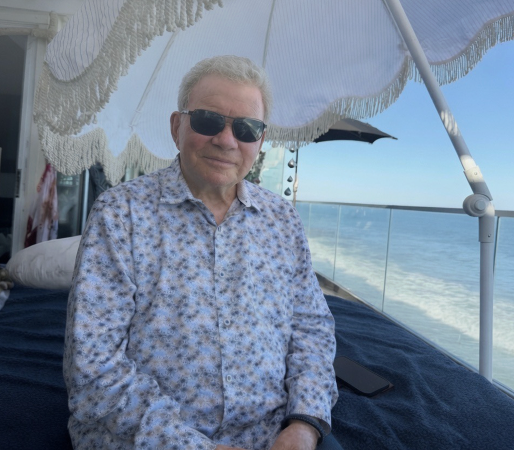 William Shatner looked remarkably youthful as he enjoyed a relaxing day overlooking the ocean