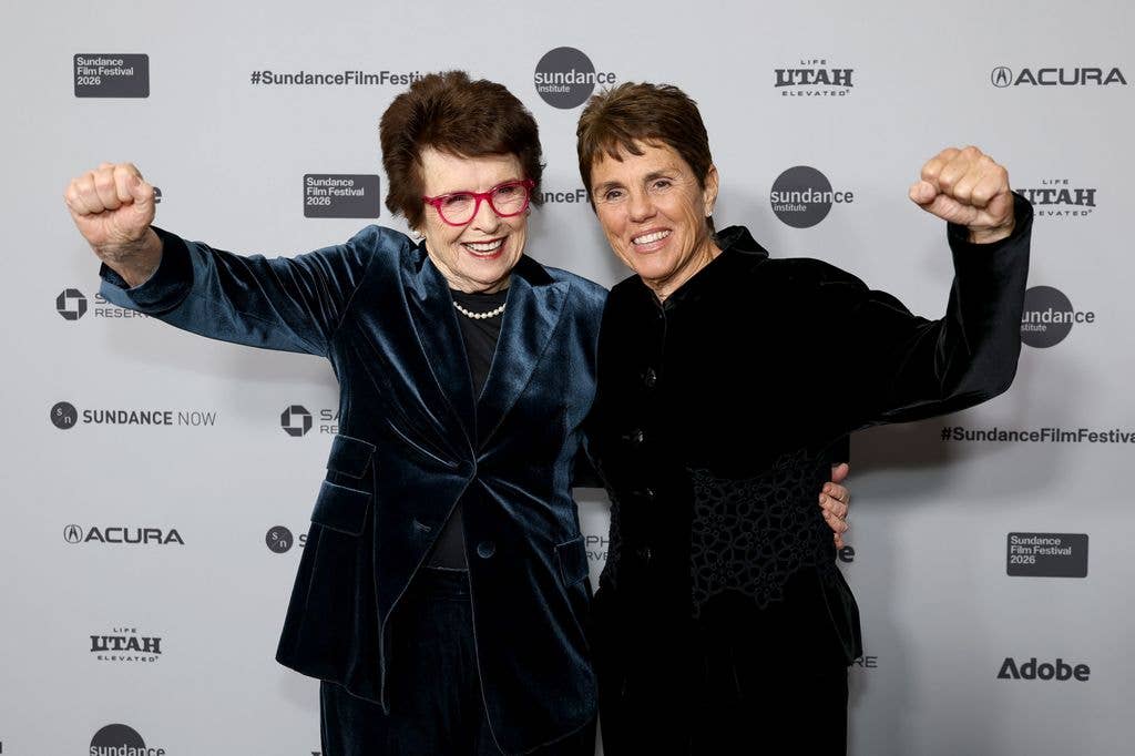 Billie Jean King and Ilana Kloss attend the "Give Me The Ball!" Premiere during the 2026 Sundance Film Festival at Eccles Center Theater on January 26, 2026 in Park City, Utah.  (Photo by Arturo Holmes/Getty Images)