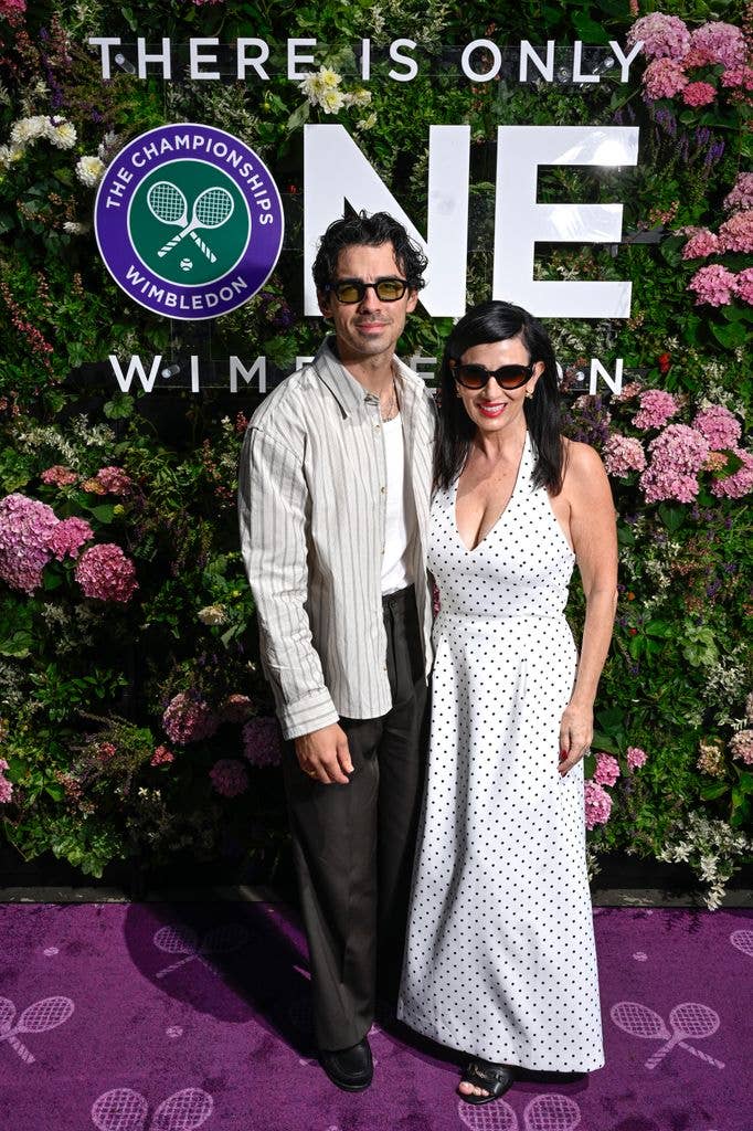Joe Jonas and mum Denise Jonas in the Arrivals Hub at The Championships 2026