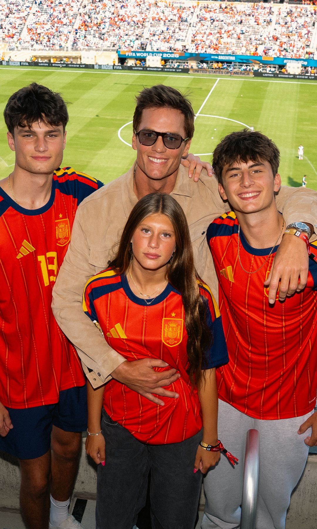 Brady and his kids were rooting for Spain