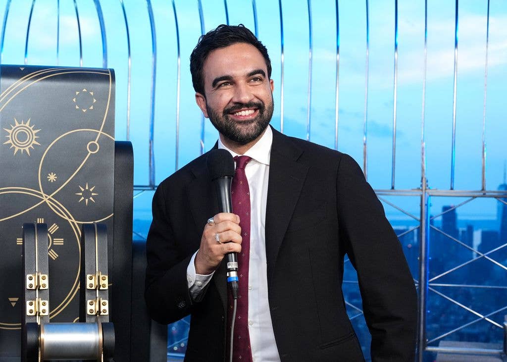New York City Mayor Zohran Mamdani lights the Empire State Building in celebration of America 250 at The Empire State Building on July 04, 2026 in New York City. (Photo by John Nacion/Getty Images for Empire State Realty Trust)