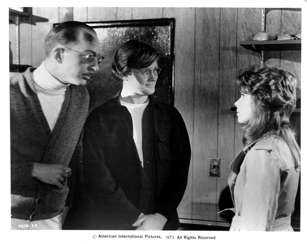 William Finley and actress Jennifer Salt in a scene from the movie "Sisters"  