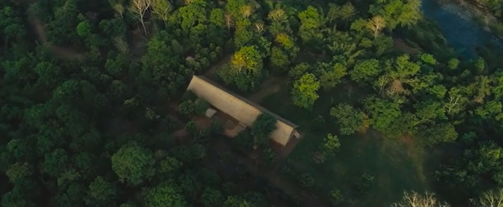 Overhead view of Angelina Jolie's longhouse in Cambodia