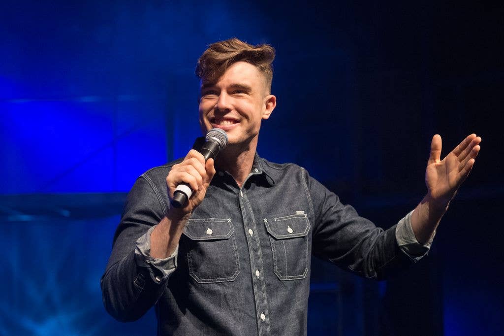Ed performing at the Edinburgh Fringe Festival in 2017