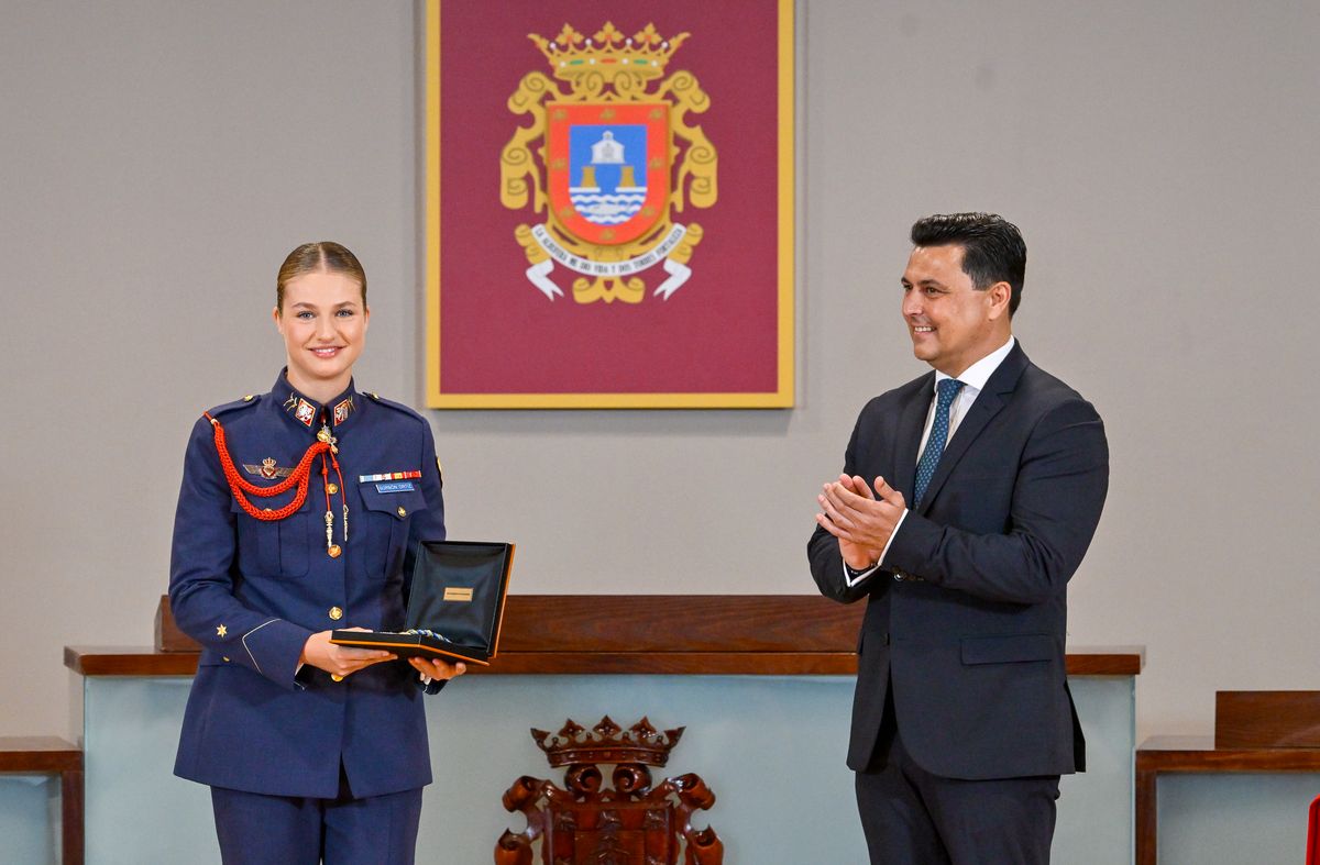 Princess Leonor attends a ceremony in San Javier after being awarded the town's Gold Medal and named an adopted daughter on June 3, 2026.