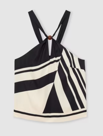 Caris Stripe Scarf Tie Top