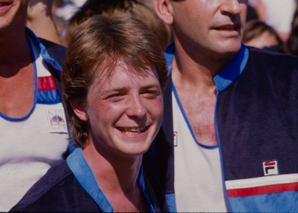 Michael J Fox appearing in the ABC tv special 'Battle of the Network Stars IV'.