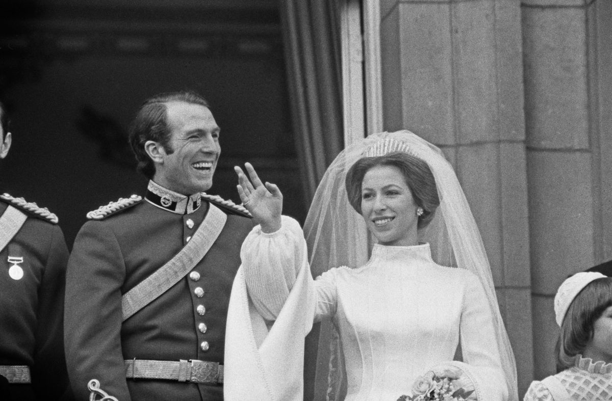 Princess Anne became the second British royal bride to wear the historic Queen Mary Fringe Tiara when she married Captain Mark Phillips in 1973.