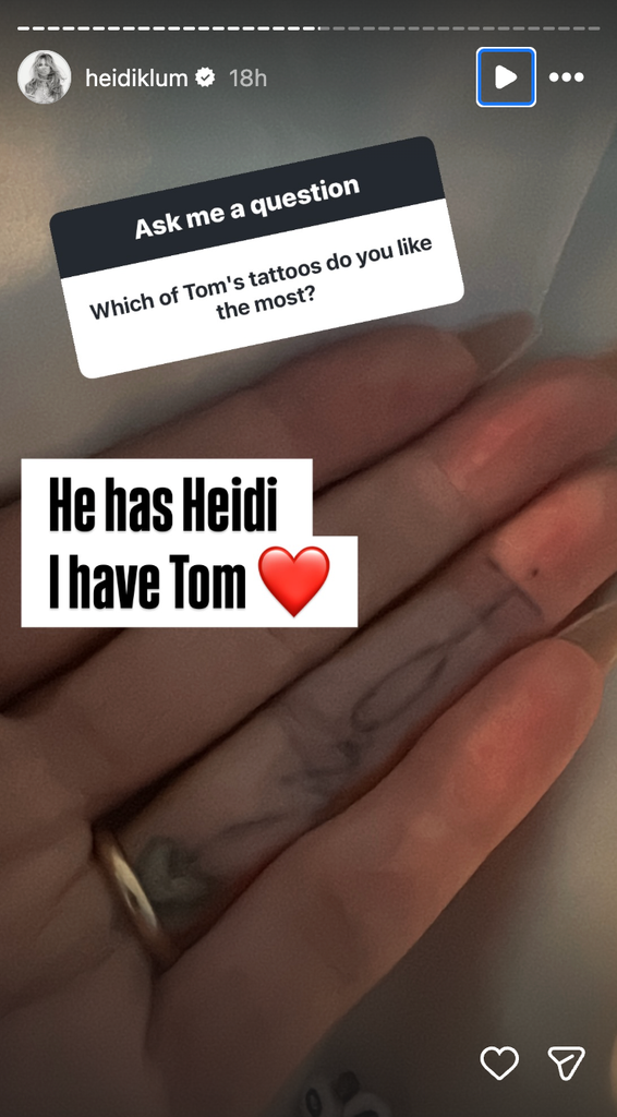 Heidi Klum finger tattoo