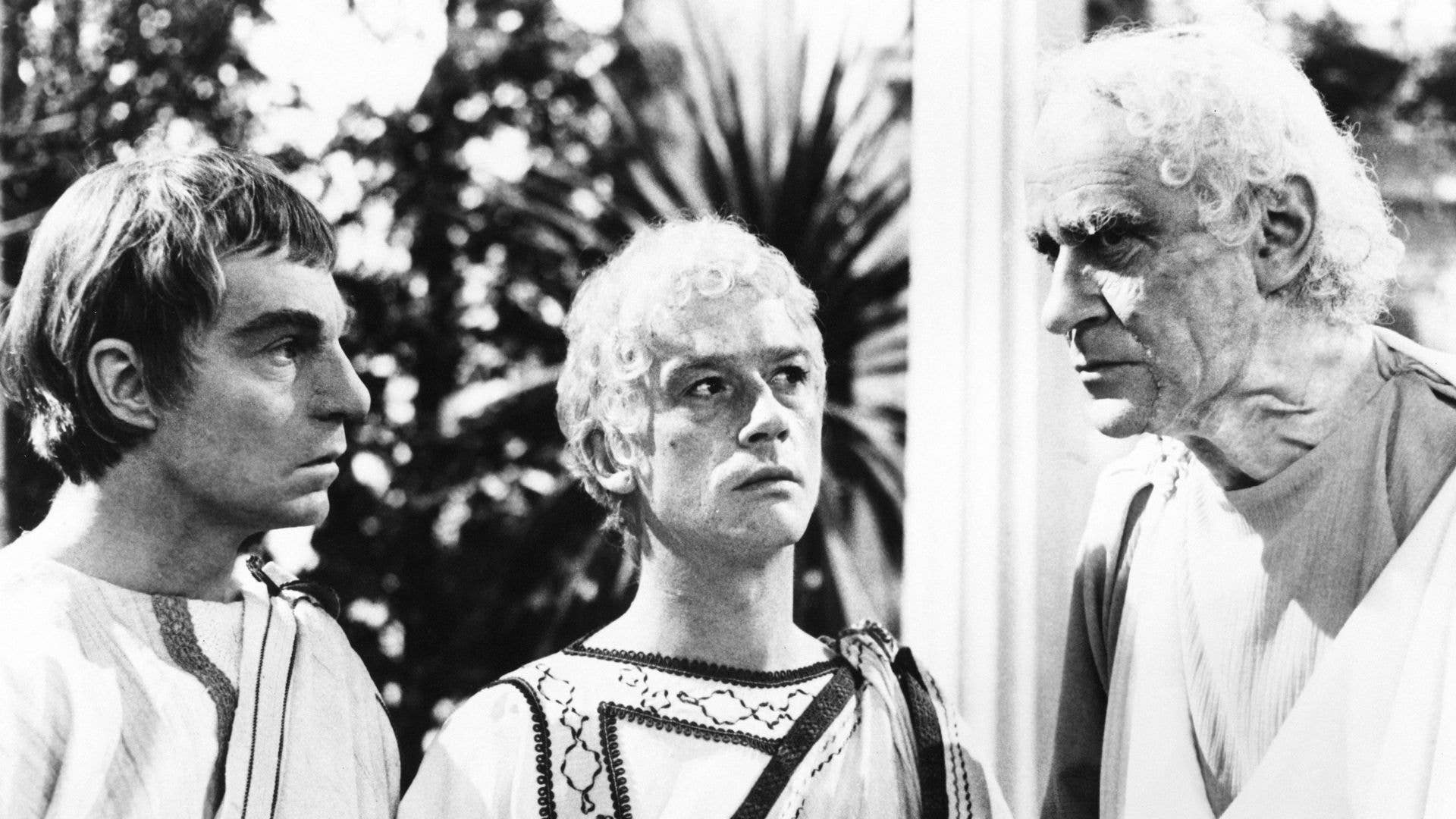 Derek Jacobi, John Hurt and George Baker in a still from I, Claudius