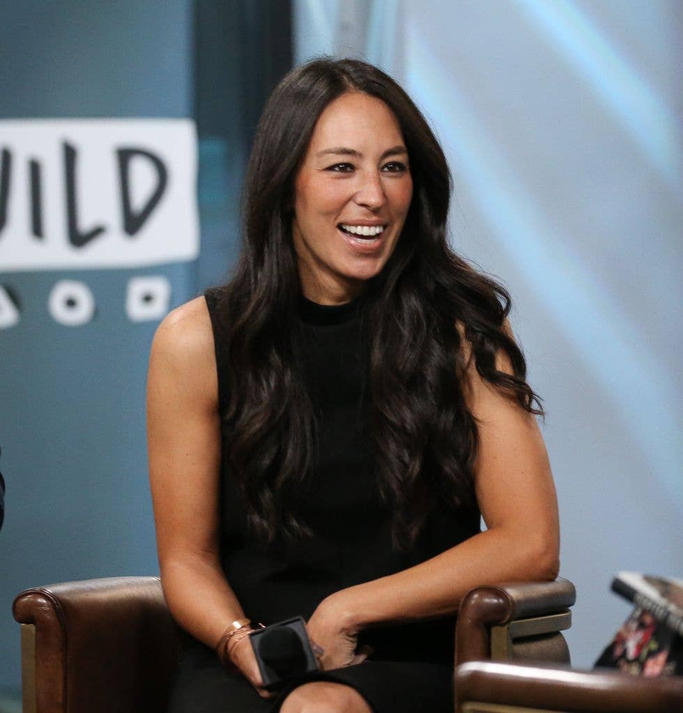 joanna gaines smiling black dress