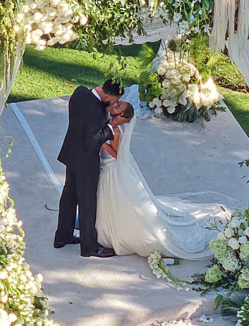 Jordyn Woods and Karl-Anthony Towns tie the knot during an intimate, star-studded wedding ceremony in Malibu, California.