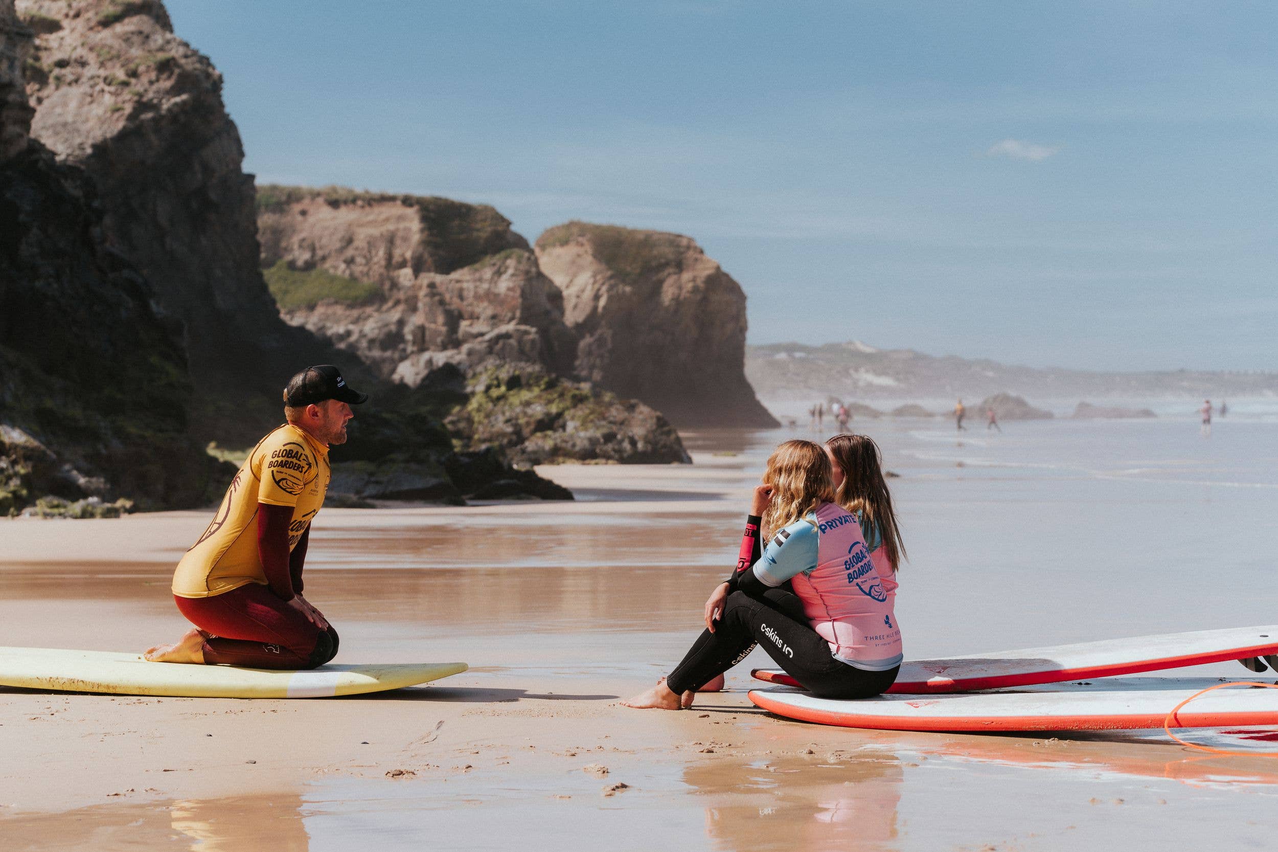 A surf lesson at Three Mile Beach