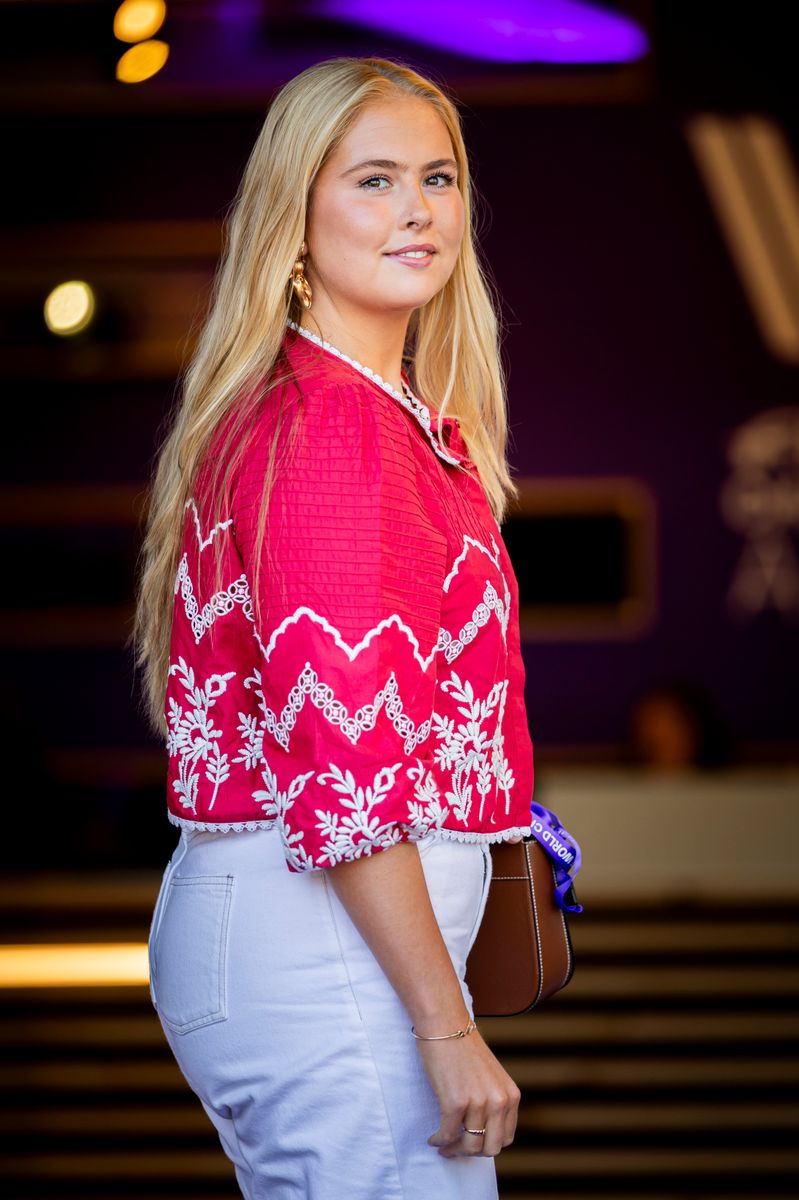 Princess Amalia makes her arrival in Aachen, where she joins European royals for one of the summer's biggest equestrian events.