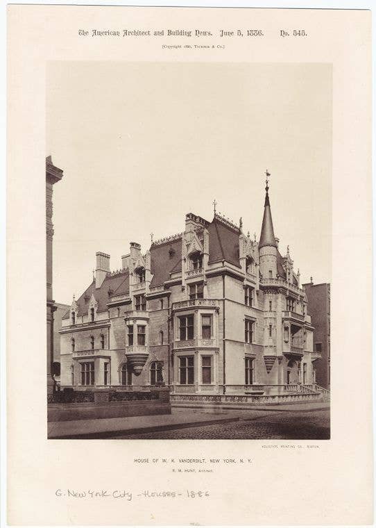 William Kissam Vanderbilt's Petit Chateau on Fifth Avenue