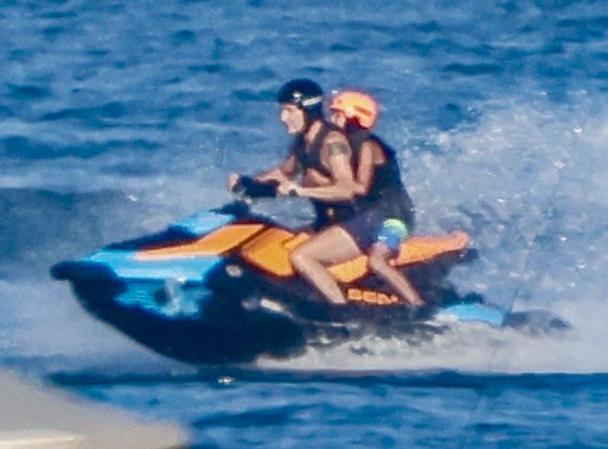 Trudeau was seen aboard a jet ski 