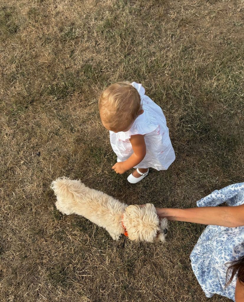 Palma wore the sweetest white ruffled dress