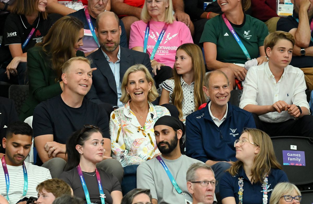 Prince Edward, Duke of Edinburgh, and Sophie, Duchess of Edinburgh, arrive at the Commonwealth Games in Glasgow to meet athletes and attend the day's events.