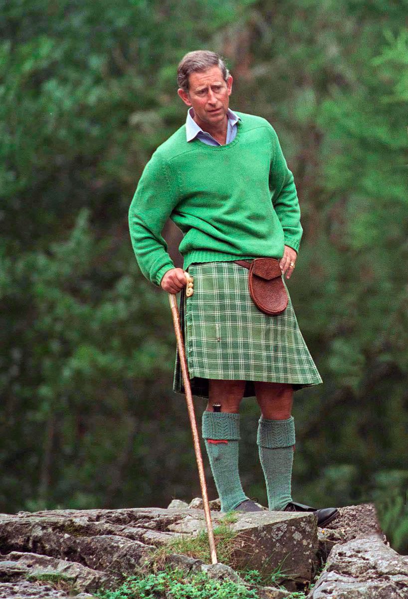 King Charles III enjoys the natural beauty of Balmoral during a visit to the Falls of Muick in Glen Muick on the Balmoral Castle estate in Scotland.