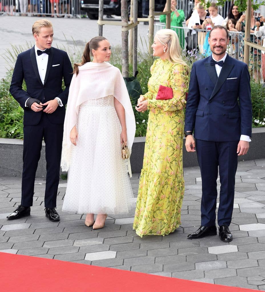 Marius pictured attending the celebrations of Princess Ingrid Alexandra's Official Day at Deichman Museum on June 16, 2022 in Oslo, Norway