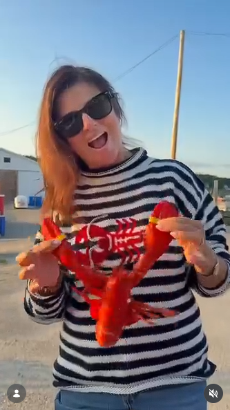 She enjoyed some fresh seafood in Maine