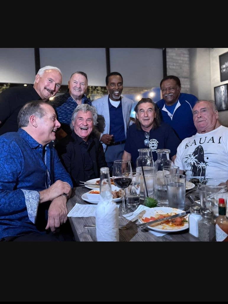 Kurt Russell with his Backdraft co-stars in Chicago