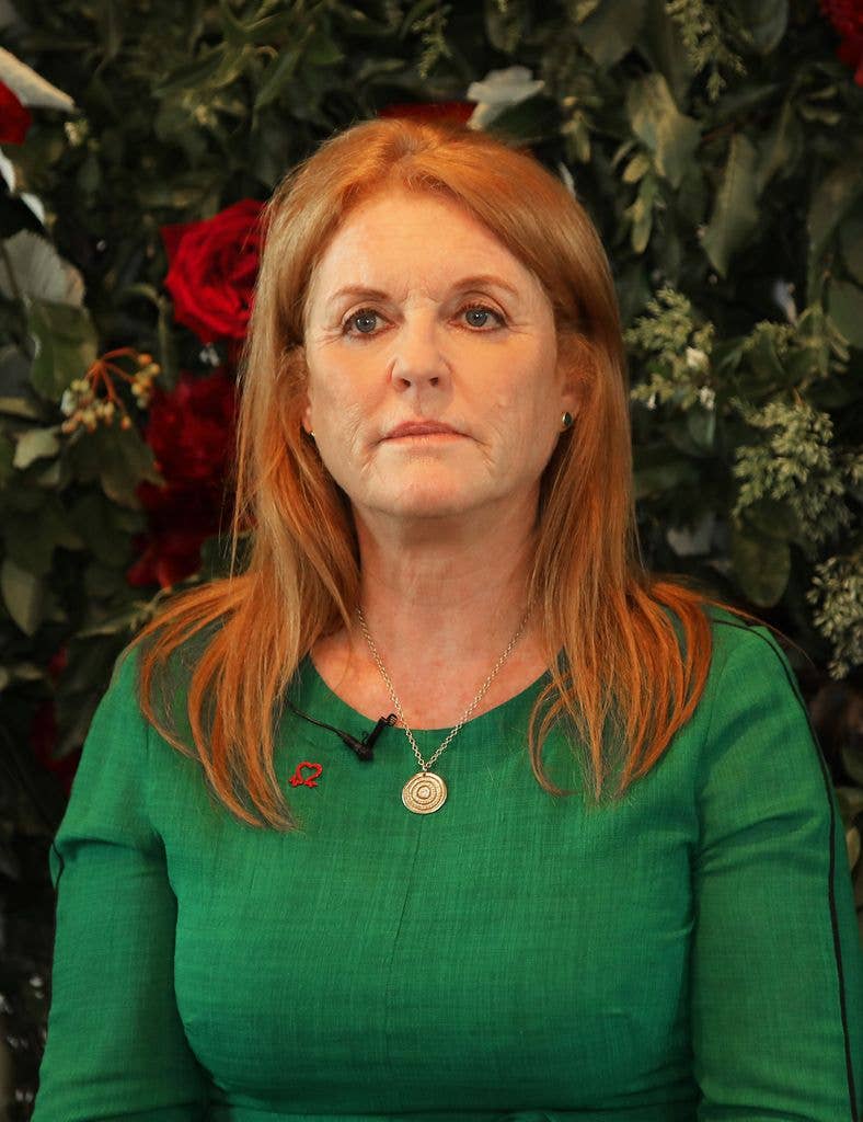 Sarah Ferguson in a green outfit