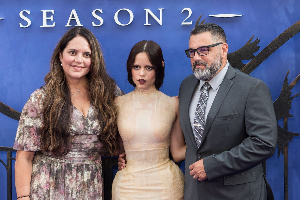 Ortega, alongside her parents, Natalie and Edward