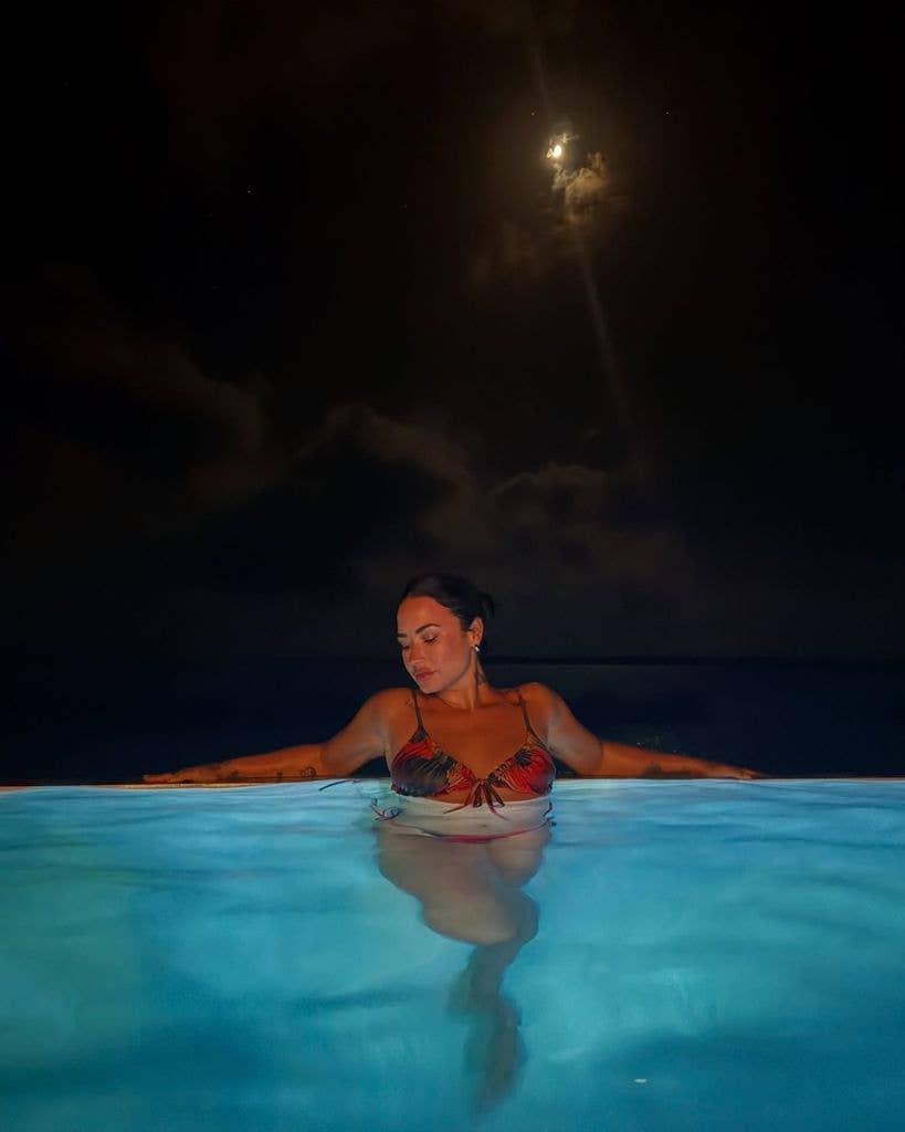 Demi Lovato in a swimming pool