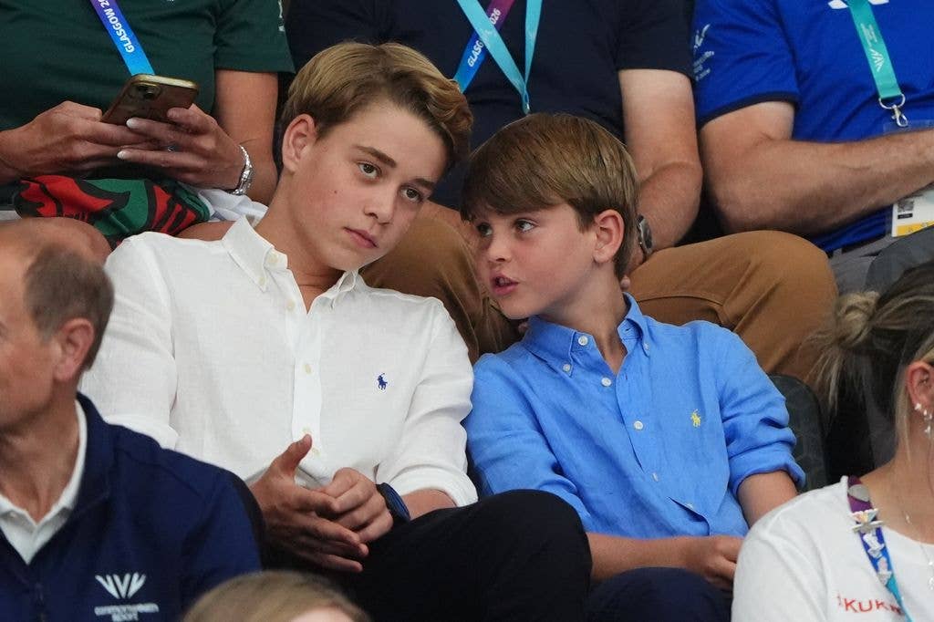Prince George and Prince Louis at the Sir Chris Hoy Velodrome during day nine of the 2026 Commonwealth Games in Glasgow.