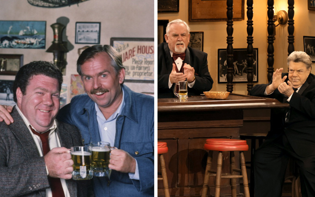 Norm Peterson, played by George Wendt, and Cliff Clavin, played by John Ratzenberger