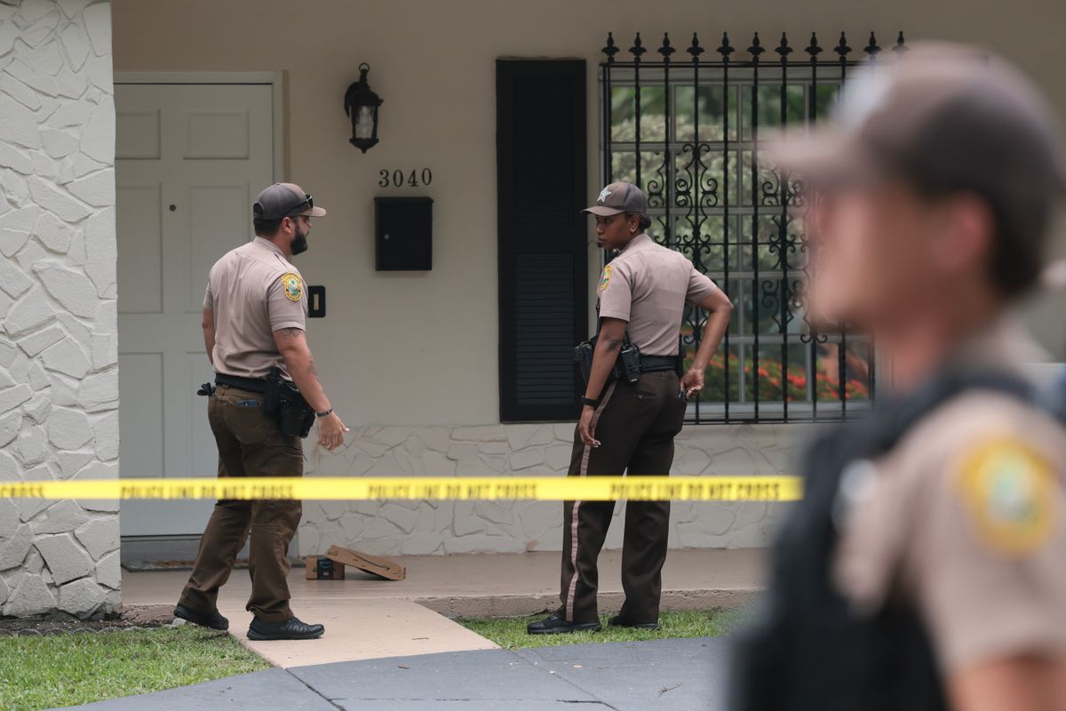 Miami-Dade County Sheriff's deputies visit the home where Perez Hilton was found after he appeared to harm himself during a TikTok livestream on August 05, 2026