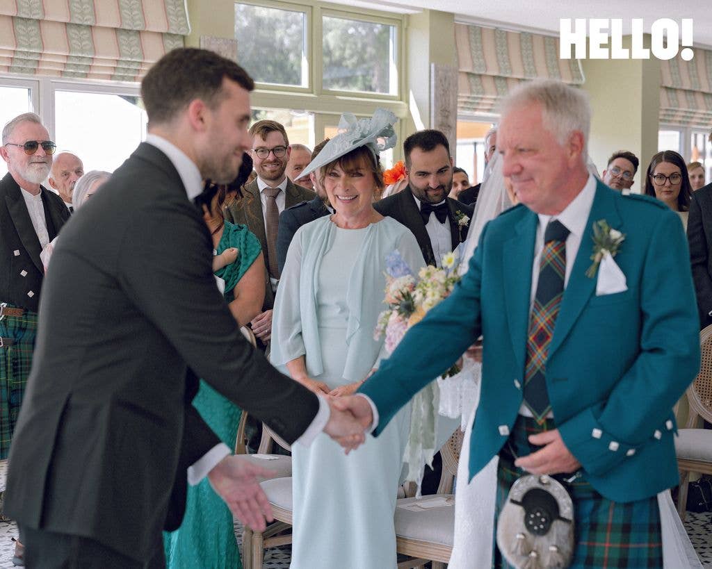 Proud parents Lorraine Kelly and Steve Smith on their daughter's wedding day