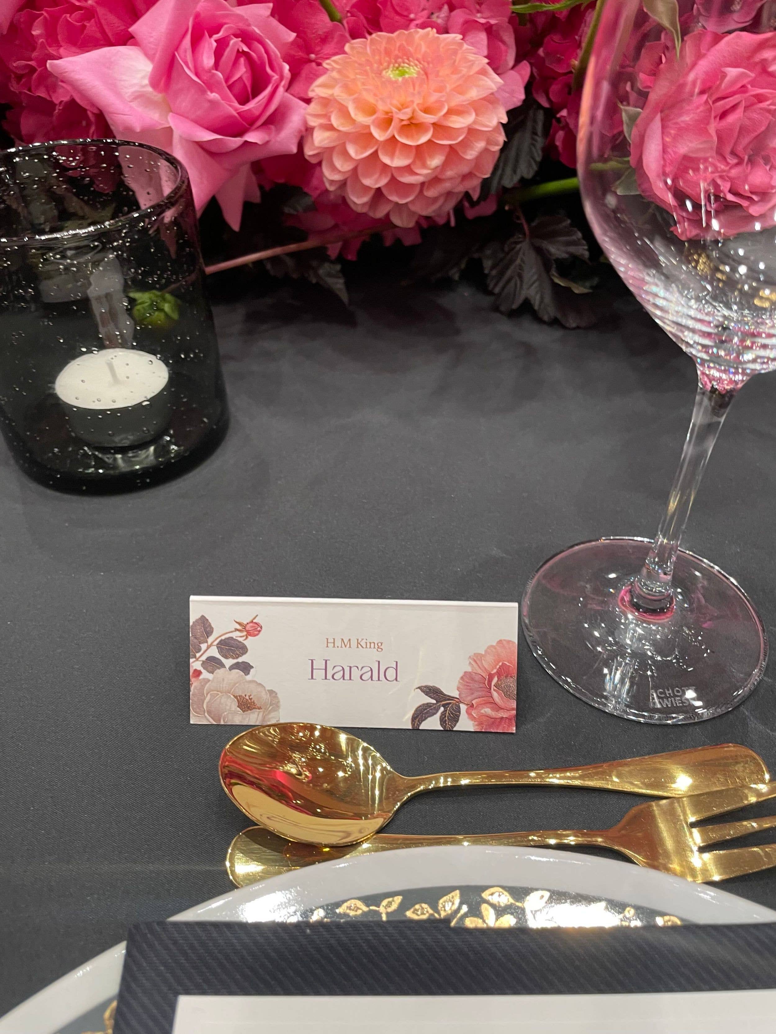 The late King's place card at his daughter's wedding
