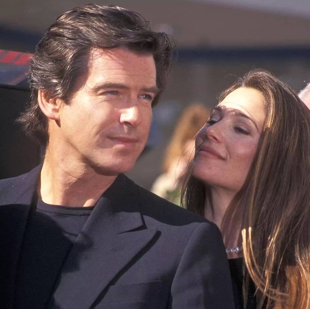 Keely Shaye Brosnan and Pierce Brosnan post for a photo shared via Instagram