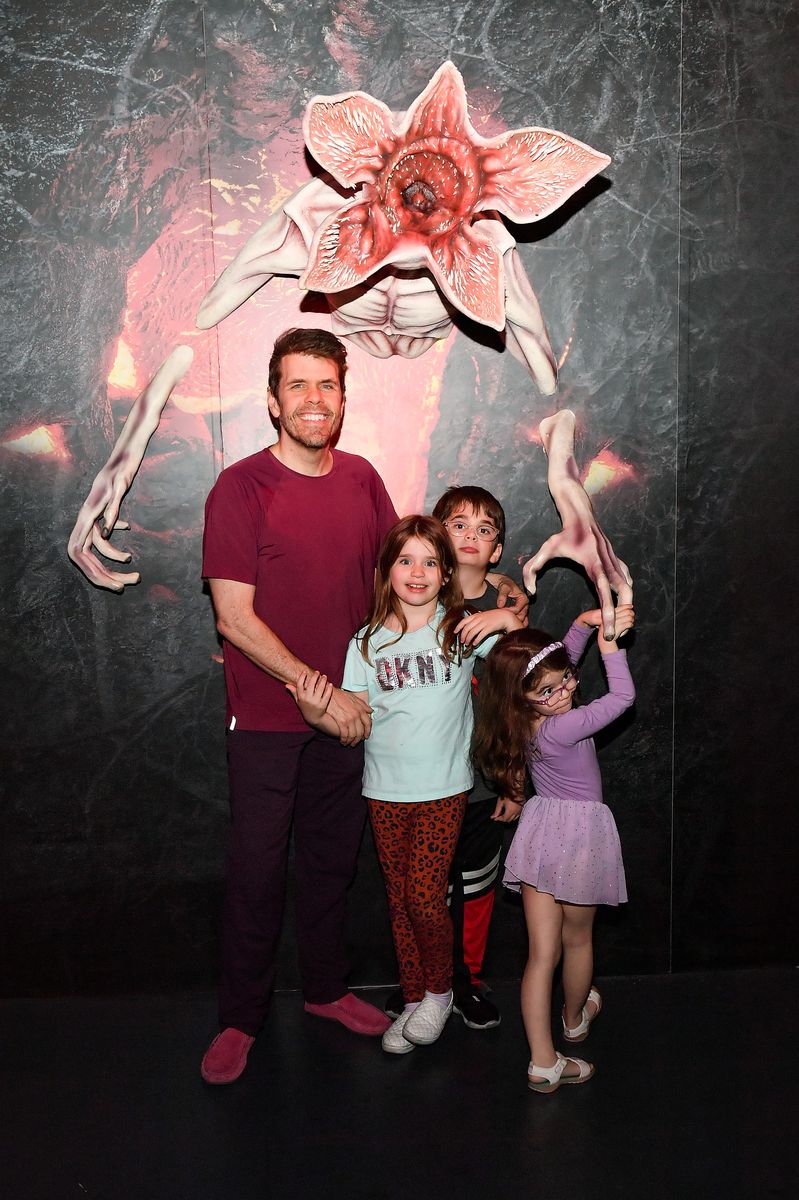 Hilton takes his kids to numerous events, including the opening of the official Stranger Things store in Las Vegas