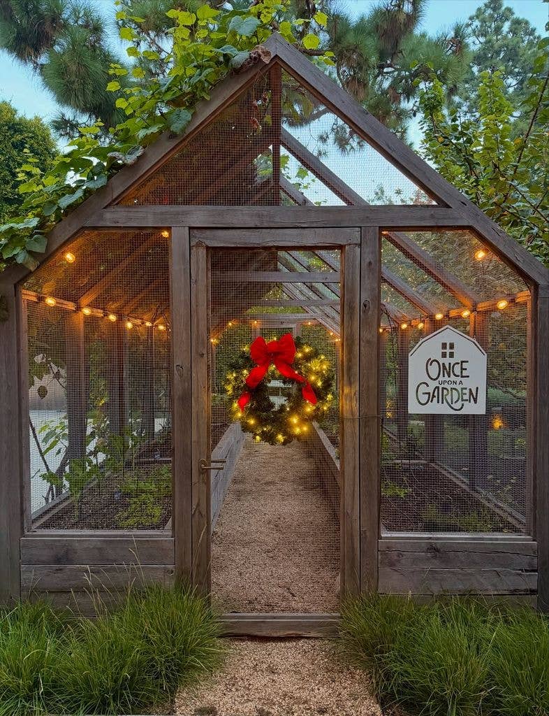 Jennifer Garner's garden at Christmas time, shared via Instagram