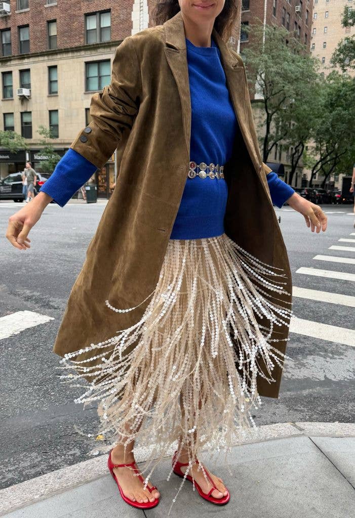 Zara Sequin Fringed Skirt