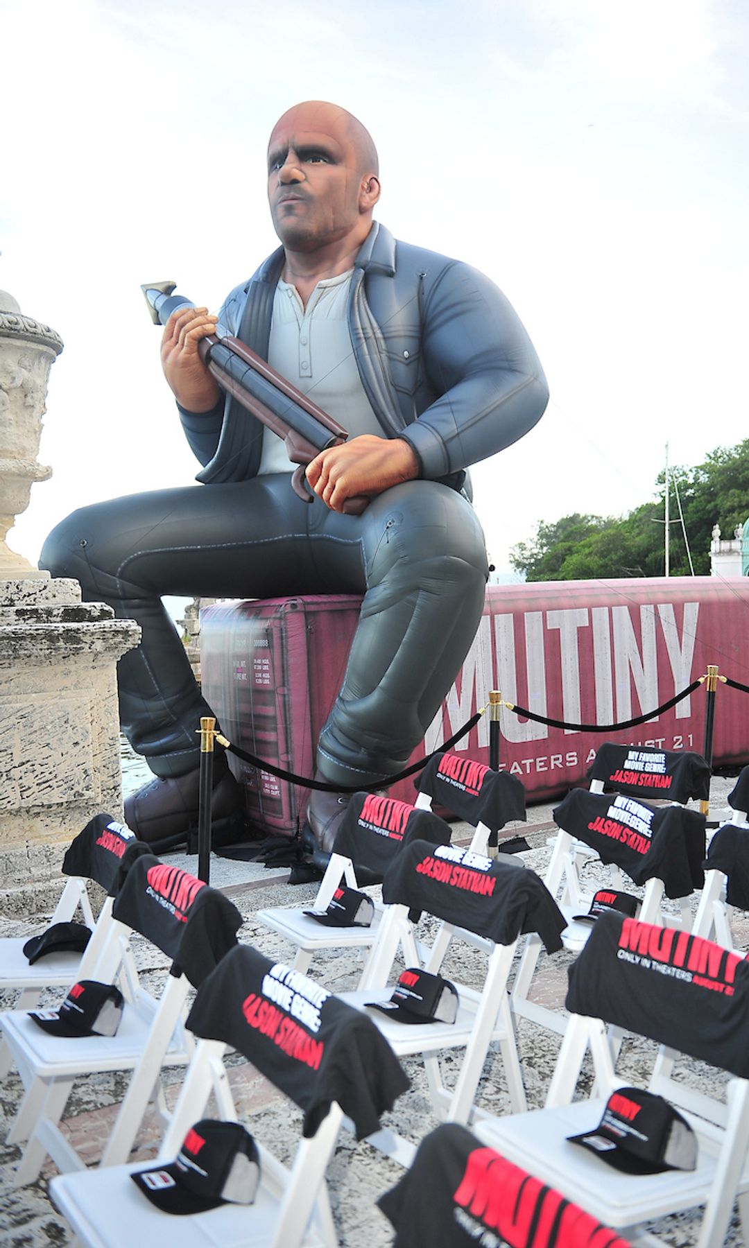 Statham's inflatable at a screening in Miami