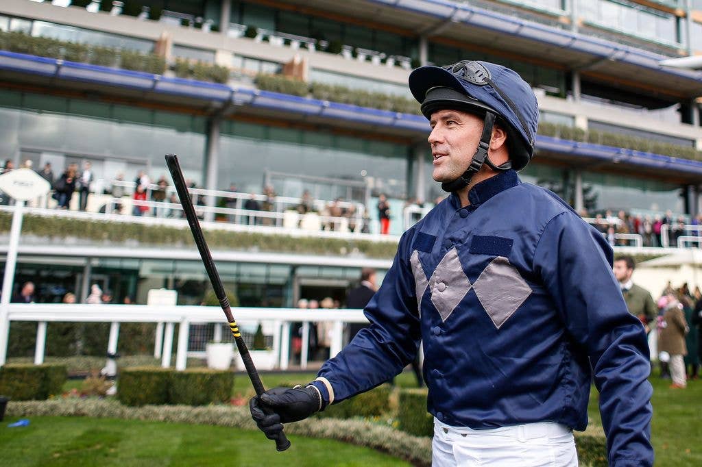 The former England footballer took part in a charity race at Ascot racecourse in 2017