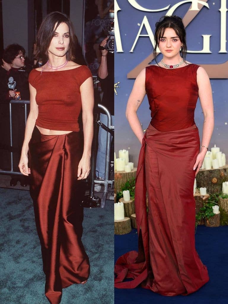 Sandra Bullock and Maisie Williams, shared via Instagram