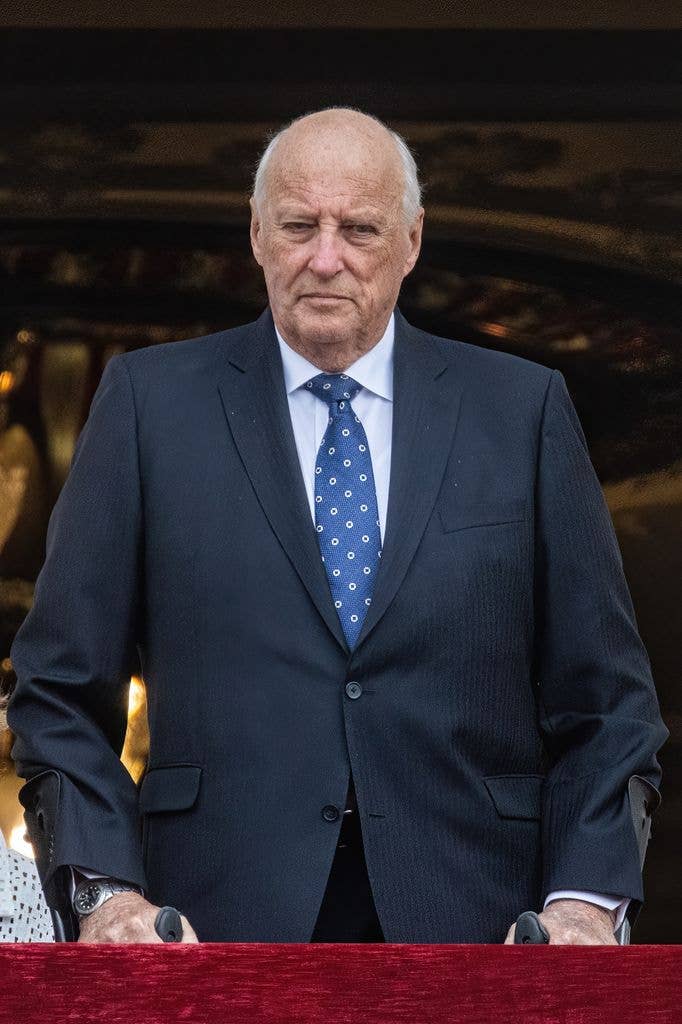 His Majesty King Harald of Norway attends a Military Tattoo at the Royal Castle on June 20, 2023 in Oslo, Norway.