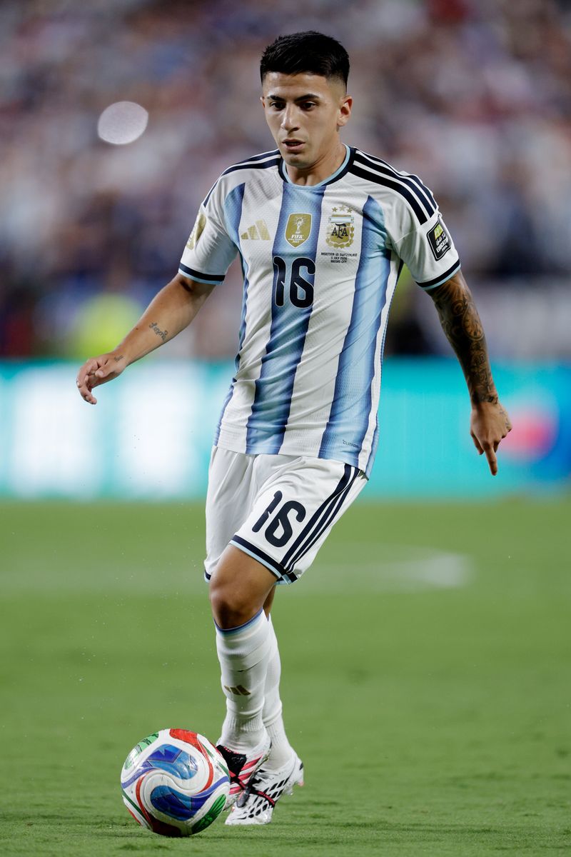 KANSAS CITY, UNITED STATES - JULY 11: Thiago Almada of Argentina  during the  World Cup match between Argentina  v Switzerland at the Kansas City Stadium on July 11, 2026 in Kansas City United States (Photo by Rico Brouwer/Soccrates/Getty Images) 